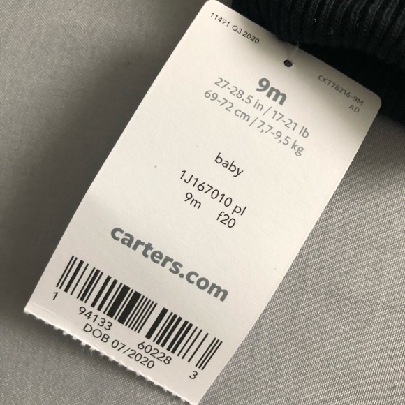 NWT Brand New Carter’s Fleece Onesie (sz 9 months) - Picture 4 of 4